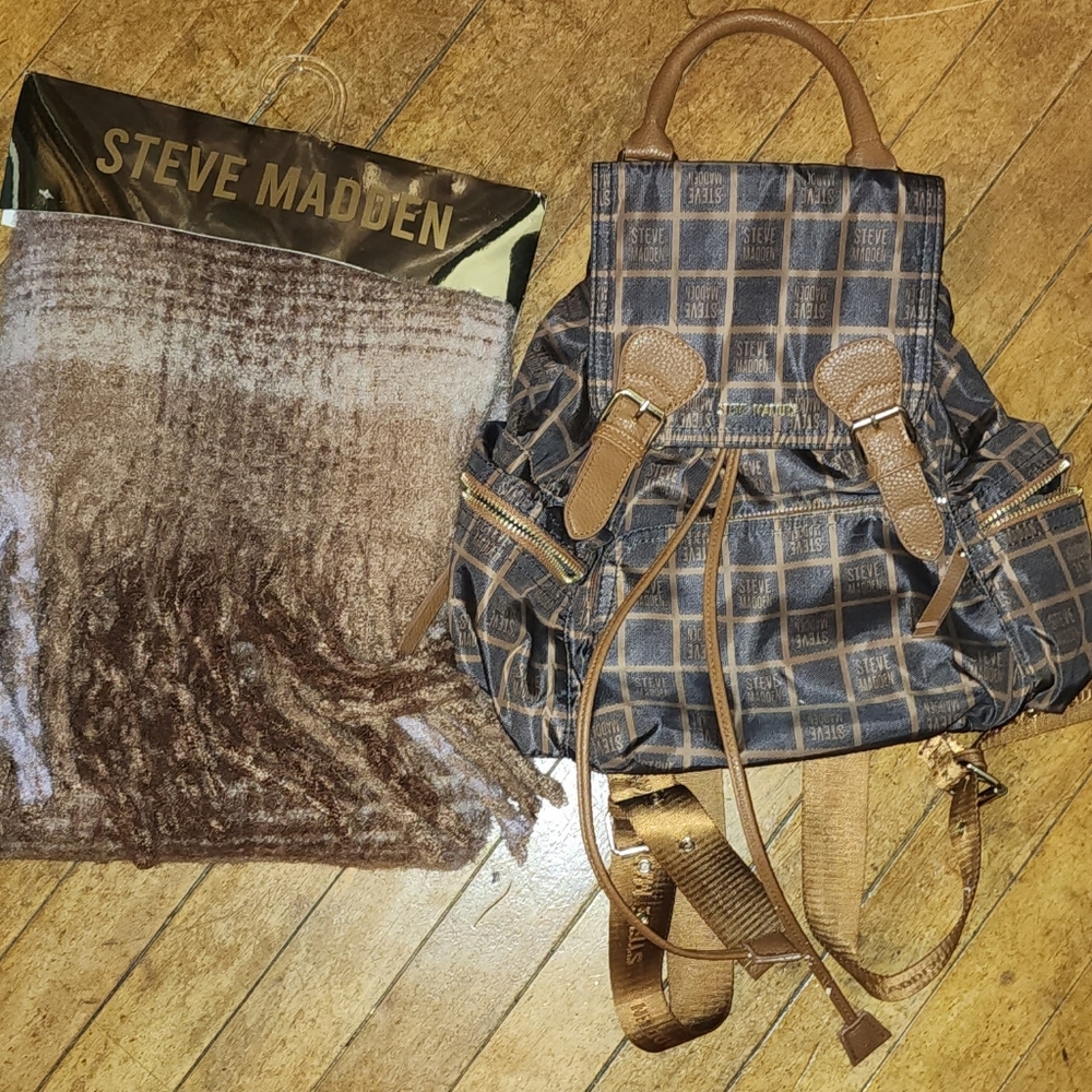 Steve Madden Brown and Tan Men's Backpack
